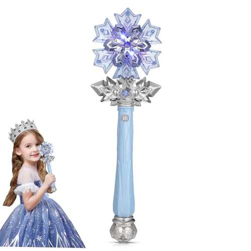 ERINGOGO Leuchtender Spray-zauberstab Mit Schneeflocken-muster Und Soundeffekten Perfektes Cosplay-accessoire Für Mädchen Zu Weihnachten Halloween Und Partys von ERINGOGO