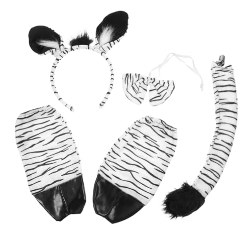 ERINGOGO Zebra Kostüm Accessoire Set Teilig mit Tierohren Stirnband Fliege Handschuhe für Karneval Cosplay Party Halloween Weihnachten ERINGOGO Zebra Kostüm Accessoire Set Teilig mit Tierohren Stirnband Fliege Handschuhe für Karneval Cosplay Party Halloween Weihnachten von ERINGOGO