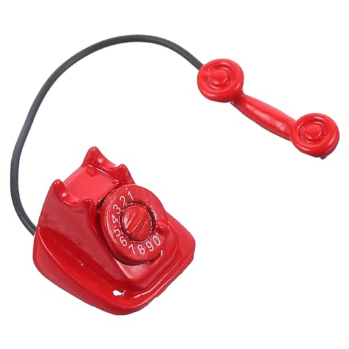 ERINGOGO puppenhaus Telefon für kinderspielzeug Miniaturtelefon Phone Accessories kindergeschenk Telefone Telefon kleines Mini-Telefon Miniatur-Telefon Metall rot von ERINGOGO