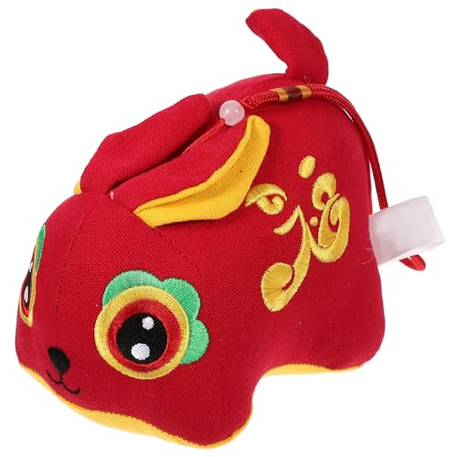 ERINGOGO segnen Kaninchen Puppe Kaninchen-Maskottchen-Puppe Jahr der Hasenpuppe Chinese New Year Rabbit Hasen Kuscheltier Hasenjahr-Maskottchen-Puppe Kaninchenpuppenspielzeug Plüsch von ERINGOGO
