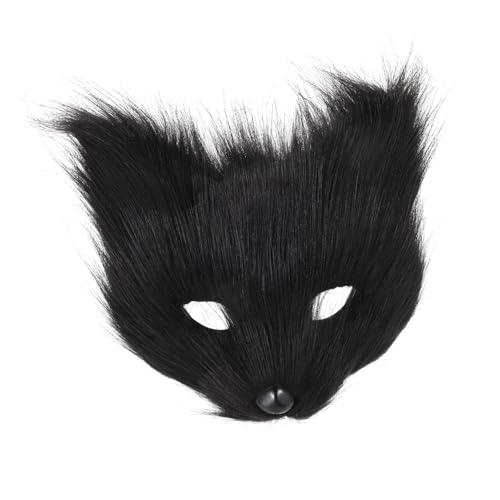 ERINGOGO Cosplay Maske Pelzige Katzenmaske Bequeme Halbgesichtsmaske Für Partys Halloween von ERINGOGO