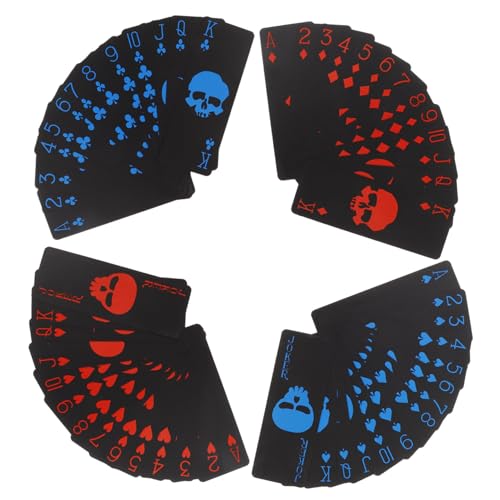 ERINGOGO wasserdichte Spielkarten überspringen Coole Spielkarten für von Thema Erwachsene Party -Pokerkarten Japanisches Brettspiel Spielkarten-Poker Blaue Spielkarten PVC Schwarz von ERINGOGO