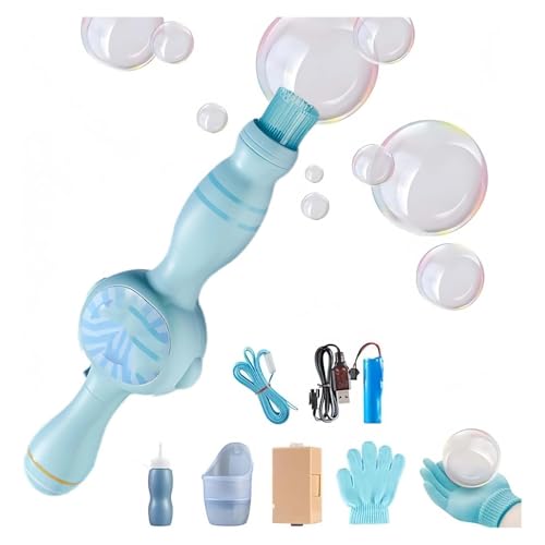 Colorful Smoke Bubble Machine & Elastic Bubble Fog Wand, Interactive Fog Bubble Machine with Elastic Smoke Effect, for Party, Colorful Lights,Fun Indoor Outdoor Accessories (Blue) von ERISAMO