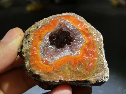 ERNZI Roter Kampfblut-Achat, raues China-Achat-Kristall-Achat-Geode-Exemplar, 165 g, RD13 von ERNZI