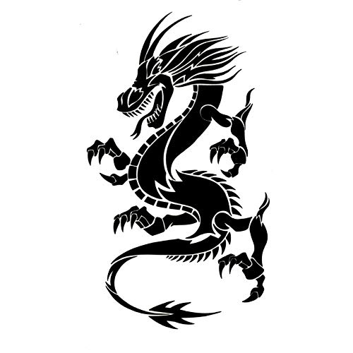 EROSPA® Tattoo-Bogen / Sticker temporär - Drachen / Dragon - 19 x 12 cm von EROSPA