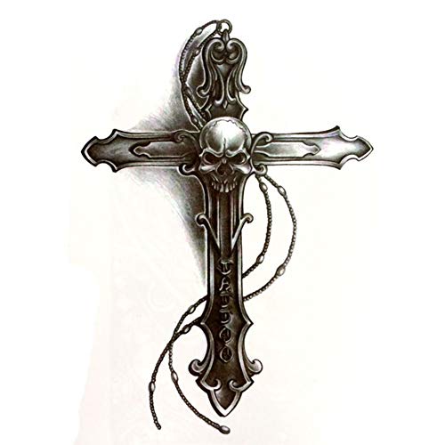 EROSPA® Tattoo-Bogen / Sticker temporär - Exorzisten-Kreuz - 21 x 15 cm von EROSPA