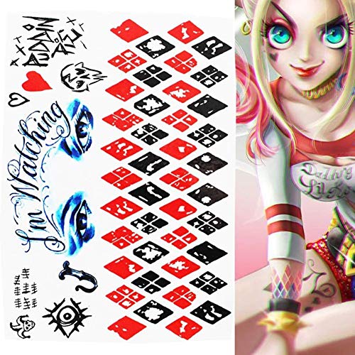 EROSPA® Tattoos-Bogen / Sticker temporär - Suicide Squad Harley Quinn Joker von EROSPA