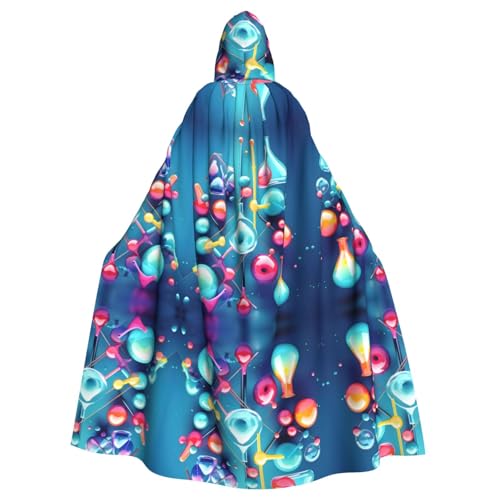 ERSDWRE Abstrakte Wissenschaft Chemie Illustration 3D-Druck Halloween Kapuzenumhang für Männer Frauen Kapuzenumhang Robe für Mittelalter-Umhang Kostüme Cosplay von ERSDWRE