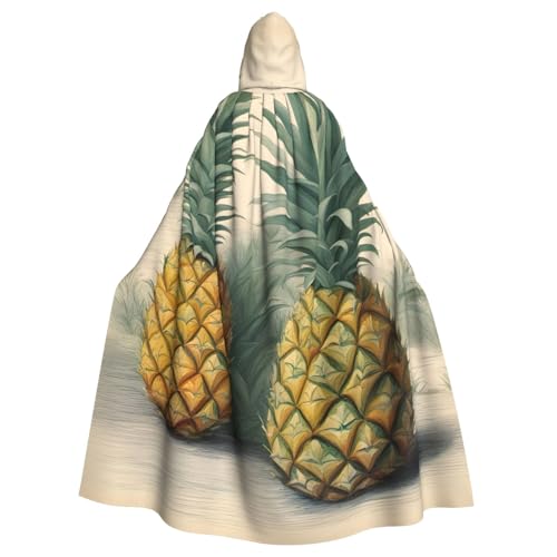 ERSDWRE Ananas-Druck, Halloween-Kapuzenumhang für Männer und Frauen, Kapuzenumhang für Mittelalter-Umhang, Kostüme, Cosplay von ERSDWRE