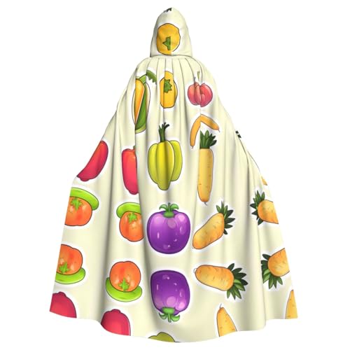 ERSDWRE Cartoon-Umhang mit Gemüse und Früchten, Halloween-Kapuzenumhang für Männer und Frauen, Kapuzenumhang für Mittelalter-Umhang, Kostüme, Cosplay von ERSDWRE