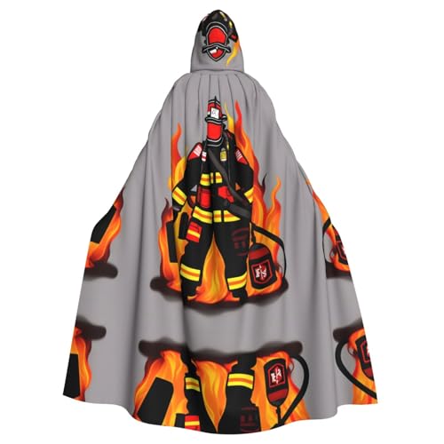 ERSDWRE Feuerwehrmann-Druck, Halloween-Kapuzenumhang für Männer und Frauen, Kapuzenumhang für Mittelalter-Umhang, Kostüme, Cosplay ERSDWRE Feuerwehrmann-Druck, Halloween-Kapuzenumhang für Männer und Frauen, Kapuzenumhang für Mittelalter-Umhang, Kostüme, Cosplay von ERSDWRE