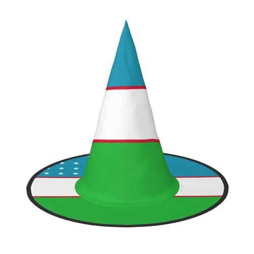 ERSDWRE Flagge der Republik Usbekistan, Hexenhut, Zaubererhut, Cosplay, Zubehör für Halloween, Weihnachten, Karneval, Maskerade von ERSDWRE