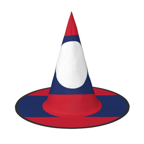 ERSDWRE Flagge von Laos, Hexenhut, Zaubererhut, Cosplay, Zubehör für Halloween, Weihnachten, Karneval, Maskerade von ERSDWRE