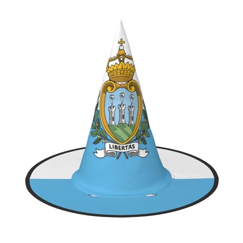 ERSDWRE Flagge von San Marino, Hexenhut, Zaubererhut, Cosplay, Zubehör für Halloween, Weihnachten, Karneval, Maskerade von ERSDWRE