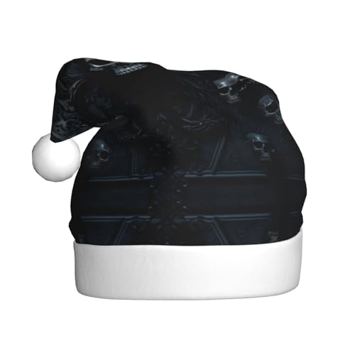 ERSDWRE Gothic-Tapete, Totenkopf-Weihnachtsmütze, Weihnachtsmannmütze, Erwachsene, Weihnachtsmütze für Neujahr, festliche Party, Kopfschmuck, Zubehör ERSDWRE Gothic-Tapete, Totenkopf-Weihnachtsmütze, Weihnachtsmannmütze, Erwachsene, Weihnachtsmütze für Neujahr, festliche Party, Kopfschmuck, Zubehör von ERSDWRE