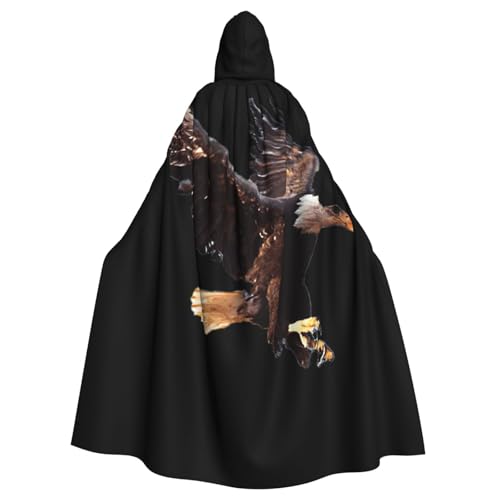 ERSDWRE Halloween-Kapuzenumhang mit Adleraufdruck, für Männer und Frauen, Kapuzenumhang für Mittelalter-Umhang, Kostüme, Cosplay von ERSDWRE