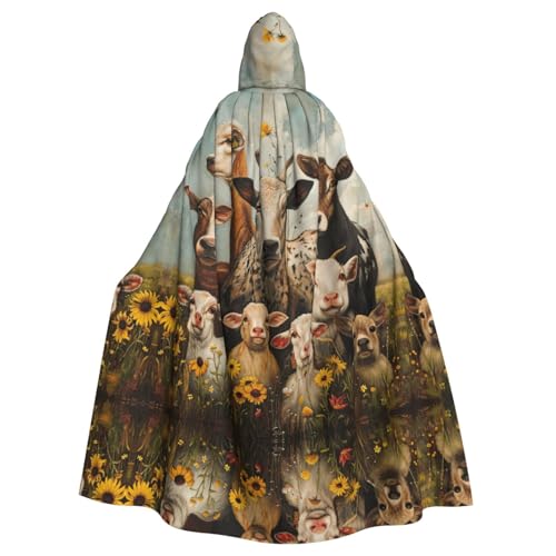 ERSDWRE Halloween-Kapuzenumhang mit Bauernhof-Tierdruck, für Herren und Damen, Kapuzenumhang für Mittelalter-Umhang, Kostüme, Cosplay ERSDWRE Halloween-Kapuzenumhang mit Bauernhof-Tierdruck, für Herren und Damen, Kapuzenumhang für Mittelalter-Umhang, Kostüme, Cosplay von ERSDWRE