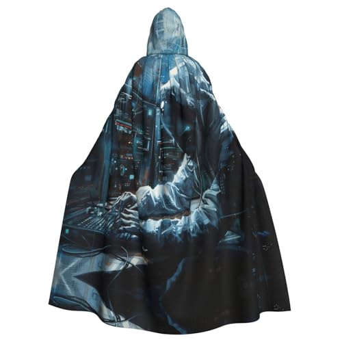 ERSDWRE Halloween-Kapuzenumhang mit Hacker-Angriffs-Aufdruck, für Herren und Damen, Kapuzenumhang für Mittelalter-Umhang, Kostüme, Cosplay ERSDWRE Halloween-Kapuzenumhang mit Hacker-Angriffs-Aufdruck, für Herren und Damen, Kapuzenumhang für Mittelalter-Umhang, Kostüme, Cosplay von ERSDWRE