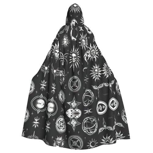 ERSDWRE Halloween-Kapuzenumhang mit Symbolen, schwarzer Druck, für Herren und Damen, für Mittelalter-Umhang, Kostüme, Cosplay ERSDWRE Halloween-Kapuzenumhang mit Symbolen, schwarzer Druck, für Herren und Damen, für Mittelalter-Umhang, Kostüme, Cosplay von ERSDWRE