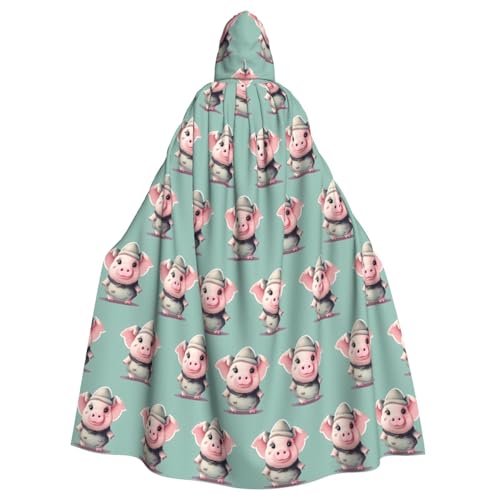 ERSDWRE Halloween-Kapuzenumhang mit süßem Schweine-Aufdruck, für Männer und Frauen, Kapuzenumhang für Mittelalter-Umhang, Kostüme, Cosplay ERSDWRE Halloween-Kapuzenumhang mit süßem Schweine-Aufdruck, für Männer und Frauen, Kapuzenumhang für Mittelalter-Umhang, Kostüme, Cosplay von ERSDWRE