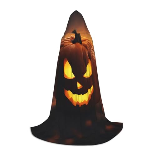 ERSDWRE Halloween-Kürbis-Aufdruck, Uni, Erwachsene, Kapuzenumhang, perfekt für Halloween, Rollenspiele, Maskerade-Partys von ERSDWRE