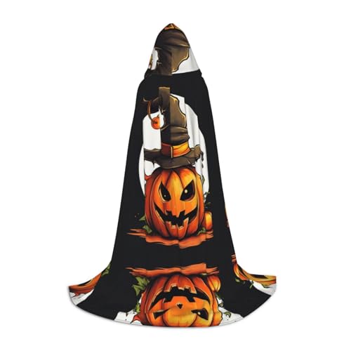 ERSDWRE Halloween-Umhang mit niedlichem Kürbisdruck, Uni, Erwachsene, Kapuzenumhang, perfekt für Halloween, Rollenspiele, Maskerade-Partys von ERSDWRE
