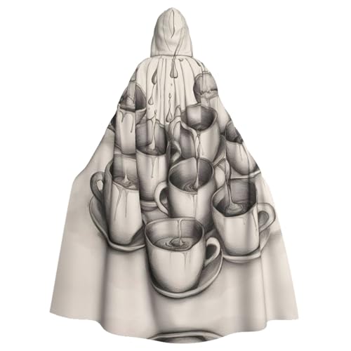 ERSDWRE Handgezeichnete Teekannen und Tassen, Umhang mit Kapuze, Halloween, Mittelalter-Umhang, Zauberer-Umhang, schwarzer Umhang, Hexenkostüm für Erwachsene ERSDWRE Handgezeichnete Teekannen und Tassen, Umhang mit Kapuze, Halloween, Mittelalter-Umhang, Zauberer-Umhang, schwarzer Umhang, Hexenkostüm für Erwachsene von ERSDWRE