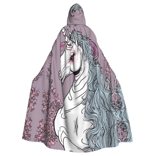 ERSDWRE Horrible Unicorn02 Halloween-Kapuzenumhang für Männer und Frauen, Kapuzenumhang für Mittelalter-Umhang, Kostüme, Cosplay von ERSDWRE