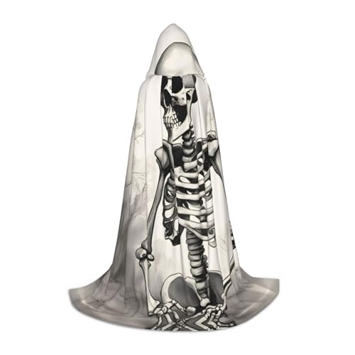 ERSDWRE Interessanter Umhang mit Skelett-Druck, Uni, Erwachsene, Kapuzenumhang, perfekt für Halloween, Rollenspiele, Maskerade-Partys ERSDWRE Interessanter Umhang mit Skelett-Druck, Uni, Erwachsene, Kapuzenumhang, perfekt für Halloween, Rollenspiele, Maskerade-Partys von ERSDWRE