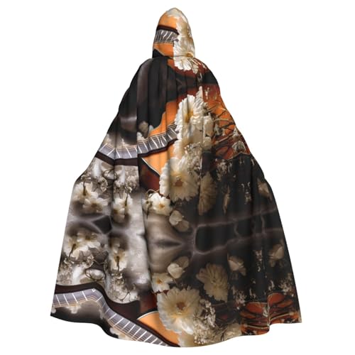 ERSDWRE Kapuzenumhang mit Blumen-Gitarren-Druck, für Herren und Damen, Kapuzenumhang für Mittelalter-Umhang, Kostüme, Cosplay ERSDWRE Kapuzenumhang mit Blumen-Gitarren-Druck, für Herren und Damen, Kapuzenumhang für Mittelalter-Umhang, Kostüme, Cosplay von ERSDWRE