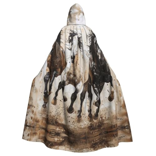 ERSDWRE Kapuzenumhang mit Pferden, laufender Kunstdruck, Halloween, für Männer und Frauen, Kapuzenumhang, Robe für Mittelalter-Umhang, Kostüme, Cosplay ERSDWRE Kapuzenumhang mit Pferden, laufender Kunstdruck, Halloween, für Männer und Frauen, Kapuzenumhang, Robe für Mittelalter-Umhang, Kostüme, Cosplay von ERSDWRE
