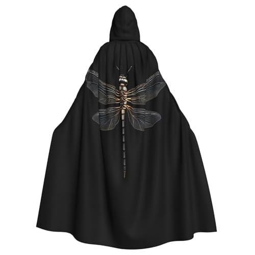 ERSDWRE Schwarzer Halloween-Kapuzenumhang mit Libellen-Aufdruck für Männer und Frauen, Kapuzenumhang für Mittelalter-Umhang, Kostüme, Cosplay ERSDWRE Schwarzer Halloween-Kapuzenumhang mit Libellen-Aufdruck für Männer und Frauen, Kapuzenumhang für Mittelalter-Umhang, Kostüme, Cosplay von ERSDWRE