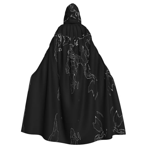ERSDWRE Schwarzer Halloween-Kapuzenumhang mit Weltkarten-Druck, für Männer und Frauen, Kapuzenumhang für Mittelalter-Umhang, Kostüme, Cosplay ERSDWRE Schwarzer Halloween-Kapuzenumhang mit Weltkarten-Druck, für Männer und Frauen, Kapuzenumhang für Mittelalter-Umhang, Kostüme, Cosplay von ERSDWRE