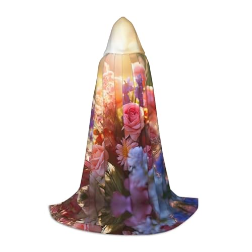ERSDWRE Umhang mit Blumenmuster, Uni, für Erwachsene, mit Kapuze, perfekt für Halloween, Rollenspiele, Maskerade-Partys ERSDWRE Umhang mit Blumenmuster, Uni, für Erwachsene, mit Kapuze, perfekt für Halloween, Rollenspiele, Maskerade-Partys von ERSDWRE