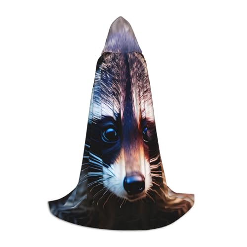 ERSDWRE Umhang mit Kapuze und kleinem Waschbär-Gesicht, Uni, für Erwachsene, perfekt für Halloween, Rollenspiele, Maskerade-Partys ERSDWRE Umhang mit Kapuze und kleinem Waschbär-Gesicht, Uni, für Erwachsene, perfekt für Halloween, Rollenspiele, Maskerade-Partys von ERSDWRE