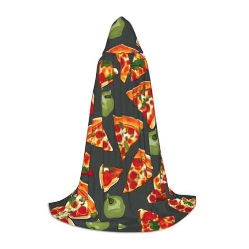 ERSDWRE Umhang mit Pizza-Muster, Uni, Erwachsene, mit Kapuze, perfekt für Halloween, Rollenspiele, Maskerade-Partys von ERSDWRE