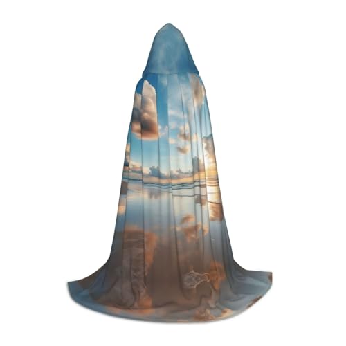 ERSDWRE Umhang mit Strandhimmel-Aufdruck, Uni, Erwachsene, Kapuzenumhang, perfekt für Halloween, Rollenspiele, Maskerade-Partys ERSDWRE Umhang mit Strandhimmel-Aufdruck, Uni, Erwachsene, Kapuzenumhang, perfekt für Halloween, Rollenspiele, Maskerade-Partys von ERSDWRE