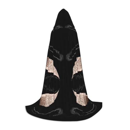 ERSDWRE Umhang mit Wimpernmuster, Uni, Erwachsene, Kapuzenumhang, perfekt für Halloween, Rollenspiele, Maskerade-Partys von ERSDWRE