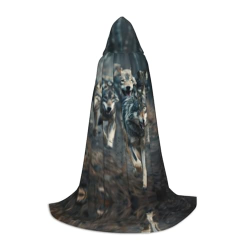 ERSDWRE Umhang mit Wolfs-Aufdruck, Uni, Erwachsene, mit Kapuze, perfekt für Halloween, Rollenspiele, Maskerade-Partys ERSDWRE Umhang mit Wolfs-Aufdruck, Uni, Erwachsene, mit Kapuze, perfekt für Halloween, Rollenspiele, Maskerade-Partys von ERSDWRE