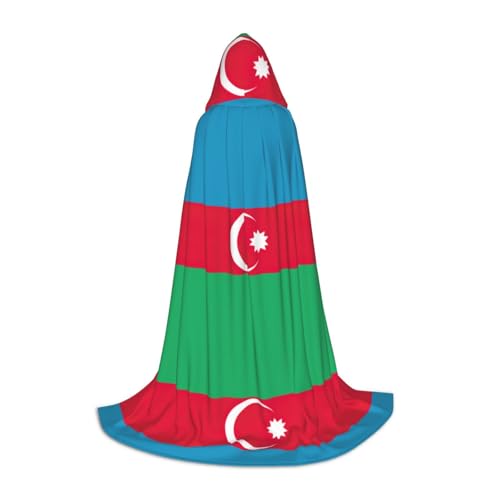 ERSDWRE Umhang mit der Flagge von Aserbaidschan, Uni, Erwachsene, Kapuzenumhang, perfekt für Halloween, Rollenspiele, Maskerade-Partys von ERSDWRE