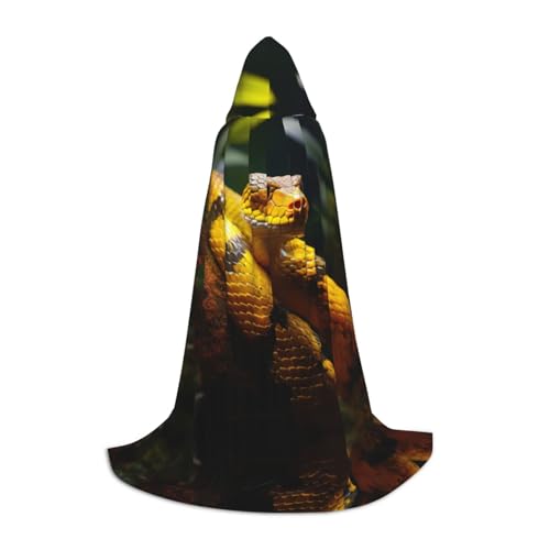 ERSDWRE Umhang mit gelbem Schlangenmuster, Uni, für Erwachsene, mit Kapuze, perfekt für Halloween, Rollenspiele, Maskerade-Partys ERSDWRE Umhang mit gelbem Schlangenmuster, Uni, für Erwachsene, mit Kapuze, perfekt für Halloween, Rollenspiele, Maskerade-Partys von ERSDWRE
