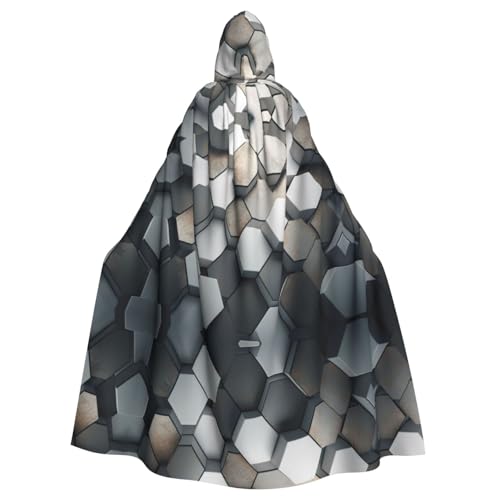 ERSDWRE Umhang mit grauem Mosaikdruck, Halloween-Kapuzenumhang für Männer und Frauen, für Mittelalter-Umhang, Kostüme, Cosplay ERSDWRE Umhang mit grauem Mosaikdruck, Halloween-Kapuzenumhang für Männer und Frauen, für Mittelalter-Umhang, Kostüme, Cosplay von ERSDWRE