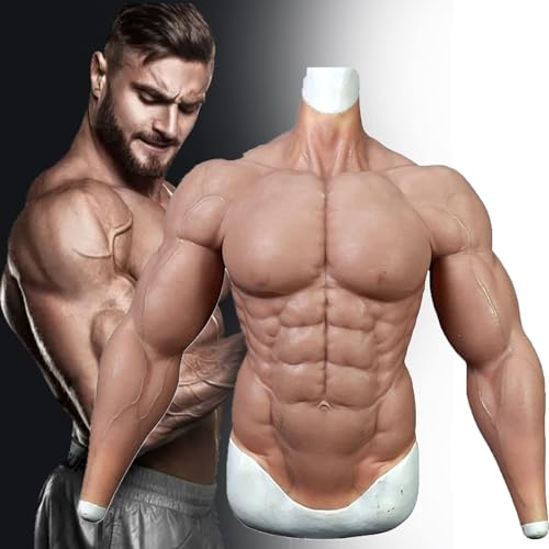 ERSINIAN Kostüm mit gefälschten Brustmuskeln – realistische männliche Brust, Silikon-Muskelanzug, Simulationshaut für Cosplay, Crossdresser (Farbe: Kaukasisch) von ERSINIAN
