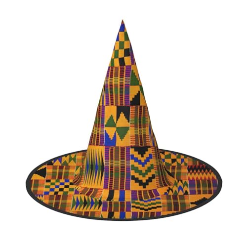 Afrikanischer Webdruck Rave Hexenhut Karneval Halloween Hut für Partys Maskeraden und Kostümveranstaltungen von ERTTNT