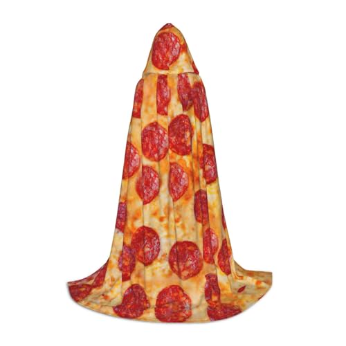ERTTNT 3D Pizza Pepperoni Print Uni Umhang Halloween Kapuzenumhang Erwachsene Party Kostüm mit Umhang für Karneval ERTTNT 3D Pizza Pepperoni Print Uni Umhang Halloween Kapuzenumhang Erwachsene Party Kostüm mit Umhang für Karneval von ERTTNT