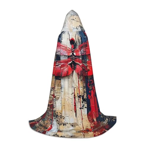 ERTTNT Abstrakter roter Libellen-Druck, Uni, Umhang, Halloween, Kapuzenumhang, Erwachsenen-Party-Kostüm mit Umhang für Karneval ERTTNT Abstrakter roter Libellen-Druck, Uni, Umhang, Halloween, Kapuzenumhang, Erwachsenen-Party-Kostüm mit Umhang für Karneval von ERTTNT