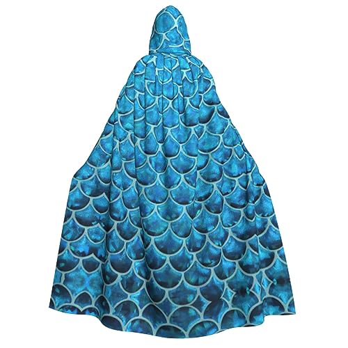 ERTTNT Blauer Fischschuppen-Druck Uni Halloween Maskeraden Kostüm Kapuzenumhang Umhang Übergroße Cosplay Messen Mehr ERTTNT Blauer Fischschuppen-Druck Uni Halloween Maskeraden Kostüm Kapuzenumhang Umhang Übergroße Cosplay Messen Mehr von ERTTNT