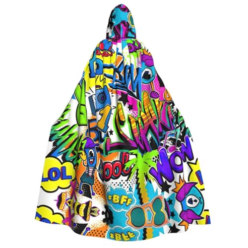 ERTTNT Buntes Spraymuster-Druck, Uni, Halloween-Kostüm, Kapuzenumhang, Umhang, Übergröße, Cosplay, Messen und mehr ERTTNT Buntes Spraymuster-Druck, Uni, Halloween-Kostüm, Kapuzenumhang, Umhang, Übergröße, Cosplay, Messen und mehr von ERTTNT