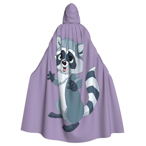ERTTNT Erttntcute Waschbär-Druck, Uni, volle Länge, Kapuzenmantel, Umhang, langer Umhang ERTTNT Erttntcute Waschbär-Druck, Uni, volle Länge, Kapuzenmantel, Umhang, langer Umhang von ERTTNT