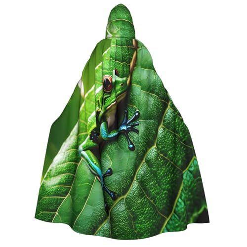 ERTTNT Froschblätter-Druck, Uni, Halloween-Kostüm, Kapuzenumhang, Umhang, Übergröße, Cosplay, Messen und mehr ERTTNT Froschblätter-Druck, Uni, Halloween-Kostüm, Kapuzenumhang, Umhang, Übergröße, Cosplay, Messen und mehr von ERTTNT
